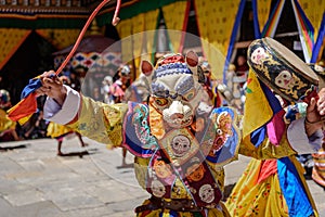 Buddhist monk dance at Paro Bhutan Festival