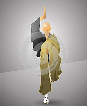 Buddhist monk exercise.