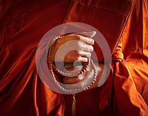 Buddhist monk hands for meditation