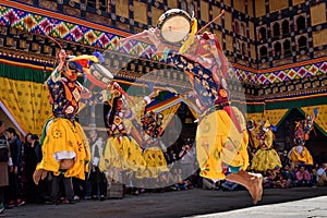 Buddhist monk dance at Paro Bhutan Festival