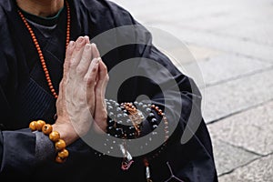 Buddhist Monk Praying photo