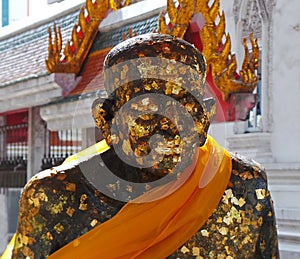 Buddhist Monk Statue at Wat Hua Lamphong