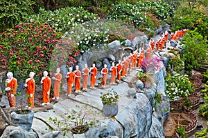 Buddhist monk statues