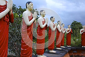 Buddhist Monk Statues, Sri Lanka