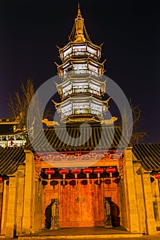Buddhist Nanchang Temple Wooden Door Pagoda Wuxi Jiangsu China N