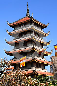 Buddhist pagoda Vinh Nghiem in Ho Chi Minh City (Saigon), Vietnam