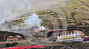 Buddhist pagodas by the road