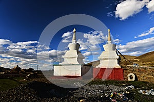 Buddhist pagodas by the road