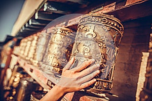 Buddhist prayer drums