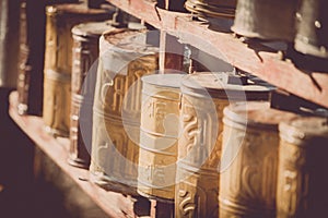 Buddhist prayer drums