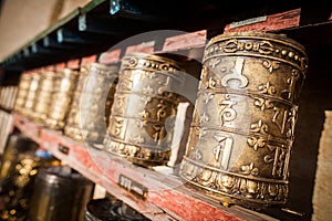 Buddhist prayer drums