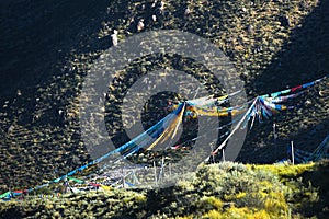 Buddhist prayer flags in Tibet, China