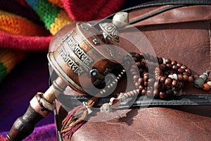 Buddhist prayer wheel photo