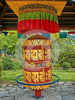 Buddhist prayer wheel photo