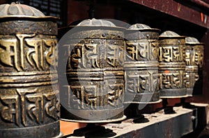 Buddhist prayer wheels