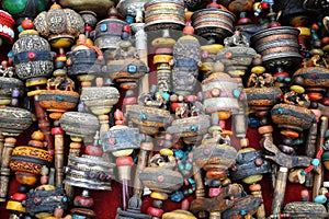 Buddhist prayer wheels