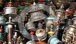 Buddhist prayer wheels