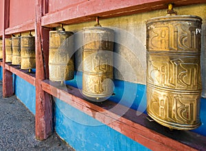 Buddhist prayer wheels