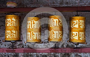 Buddhist prayer wheels