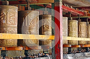 Buddhist prayer wheels