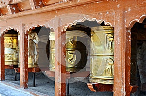 Buddhist prayer wheels