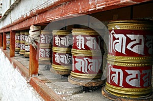 Buddhist prayer wheels