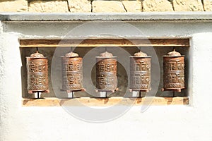 Buddhist prayer wheels