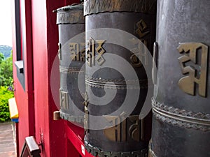 Buddhist prayer wheels