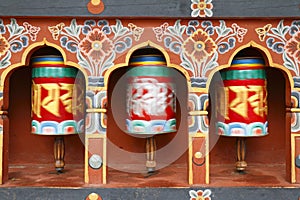 Buddhist prayer wheels