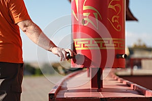 Buddhist prayer wheels