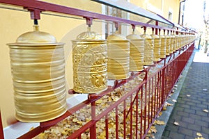 Buddhist Prayer Wheels Spinning photo