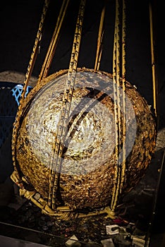 Buddhist round stones in temple