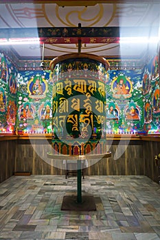 Buddhist sacred drum in the residence of the Dalai Lama. photo