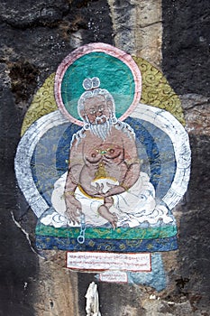 Buddhist saint protector of rope bridge, Himalaya, Nepal