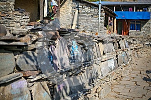 Buddhist scripts written on the stones.