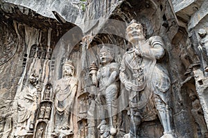 Buddhist sculptures in Fengxiangsi Cave, Luoyang, China