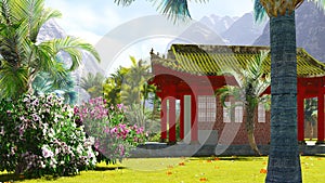 Buddhist shrine in the mountains