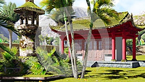 Buddhist shrine in the mountains