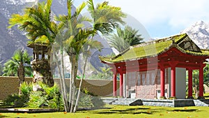Buddhist shrine in the mountains