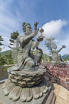 Buddhist statue in Chinese temple, Hong Kong