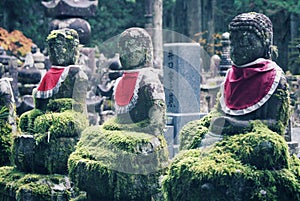 Buddhist statues in cemetery on Mount Koya, Wakayama