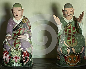 Buddhist statues in Pohyon temple North Korea