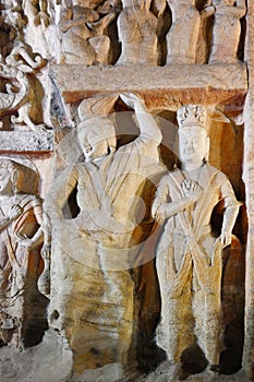 Buddhist Statues in Yungang Grottoes, Datong, Shanxi, China