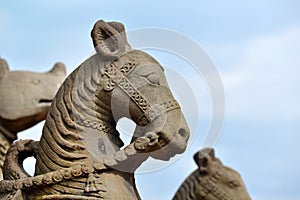Buddhist stone statues in Bhaktapur, Nepal