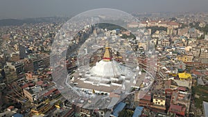 Buddhist Stupa Boudhnath Kathmandu Nepal from air