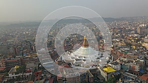 Buddhist Stupa Boudhnath Kathmandu Nepal from air