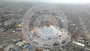 Buddhist Stupa Boudhnath Kathmandu Nepal from air