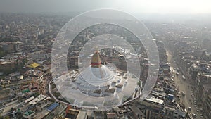 Buddhist Stupa Boudhnath Kathmandu Nepal from air