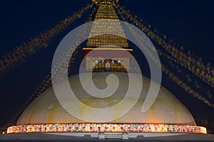 Buddhist stupa with illumination