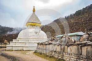 Buddhist stupa in Kumjung village, Nepal